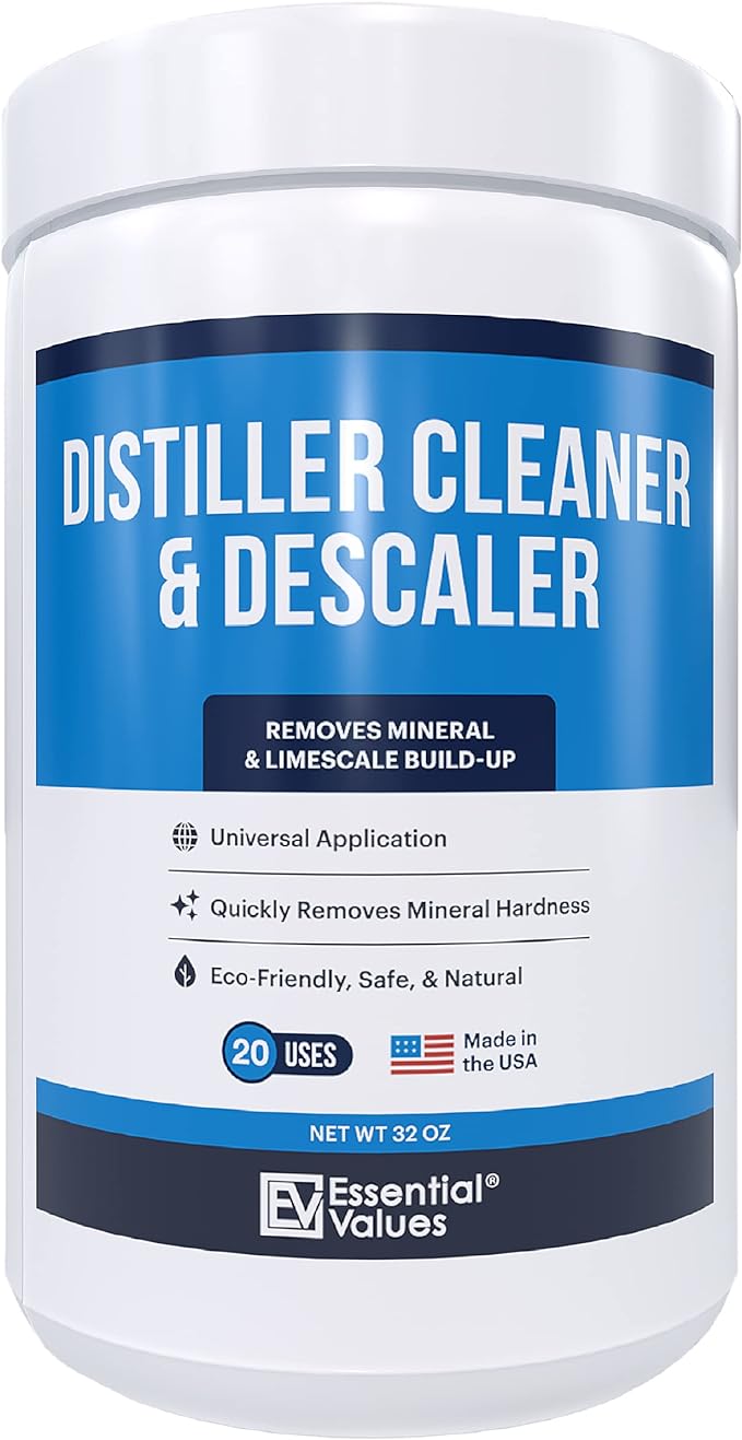 Essential Values Distiller Cleaner Descaler - 2 LBS Water Distiller Cleaner - Citric Acid for Cleaning Powder for Distilling Machines, Kettles - Remove Limescale & Mineral Buildup by EssentialValues