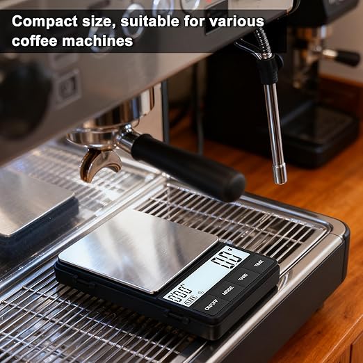 Coffee Scale with Timer 1000g /35oz, Accuracy 0.1g, Espresso Scale for Both Pour Over and Espresso Machine, Units in Gram and Ounce, Easy Control Timer, Mini Scale for Coffee