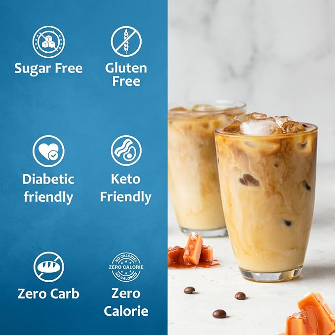 Syruvia Sugar Free Coffee Syrup, Salted Caramel Flavored Syrup for Drinks, Lattes, and Desserts – 25.4 fl oz, With Pump - Image 4