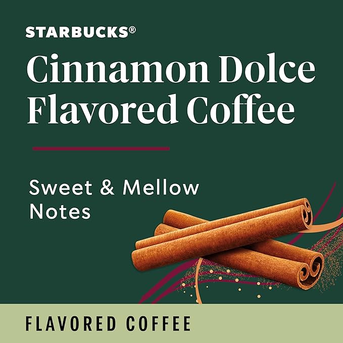 Starbucks Flavored Coffee, Genuine K-Cup Pods, Cinnamon Dolce Flavored, with Sweet and Mellow Notes, Recyclable Pods, 10 Count Pods in Each (Pack of 4)