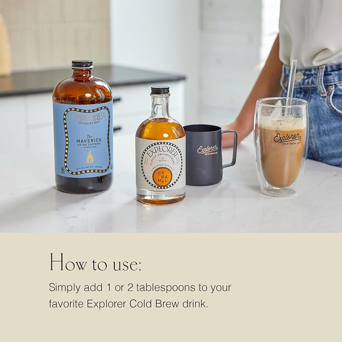 Explorer Caramel Coffee Syrup Flavor, All Natural Gluten Free Flavoring, with Himalayan Sea Salt for Drinks, Lattes, Cocktails & Shakes, 12.7 fl oz - Image 5