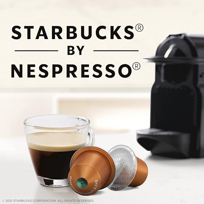 Starbucks by Nespresso Original Line Medium Roast Breakfast Blend Coffee,Espresso Pods, 10 Count(Pack of 10)