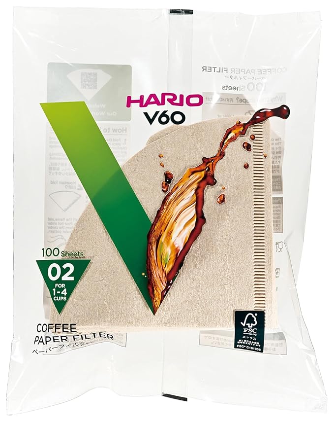 HARIO VCF-02-100M Paper Filter for V60, 06.6 ft (02 m), For 1-4 Cups, 200 Sheets