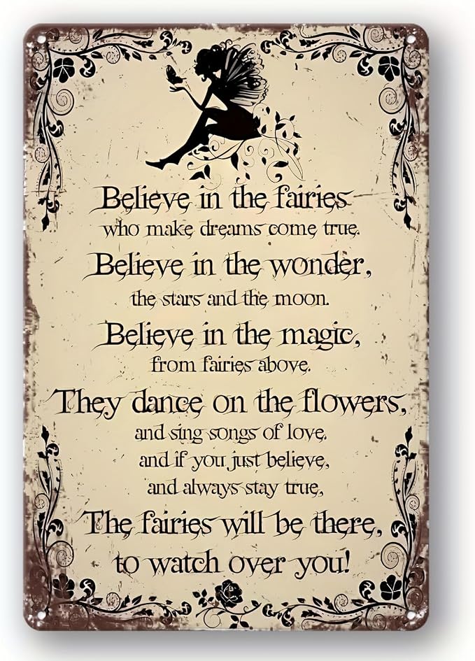 Fairytale Vintage Metal Tin Sign - Durable & Enchanting Decor for Homes, Cafes, Bars - Easy-Hang Wall Art by MOSM
