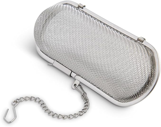 HIC Kitchen Herb Infuser Pod, 18/8 Stainless Steel Mesh, For Herbs, Spices, and Loose Teas, Set of 2