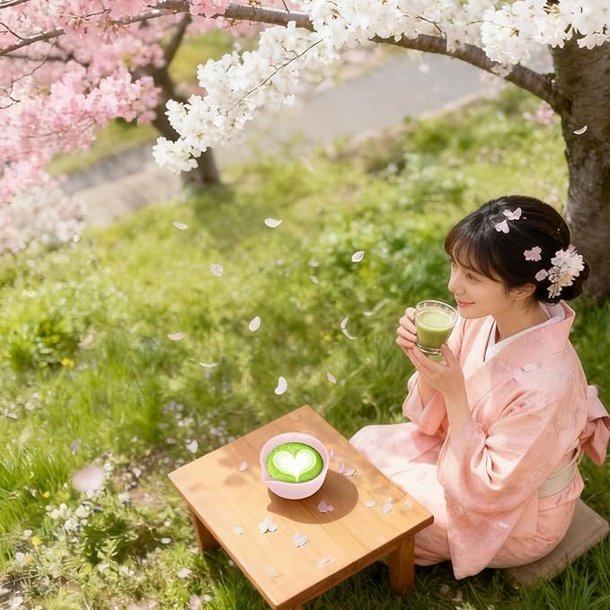 Traditional Matcha Bowl with Spout, Ceramic Matcha Tea Bowl (Chawan), Matcha Mixing Bowl for Whisking Matcha, Pink