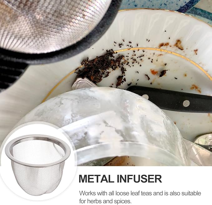 Yardwe Stainless Steel Tea Filter with Fine Mesh Strainer 2.5 Inch Infuser for Loose Leaf Tea Brewing at Home or Office