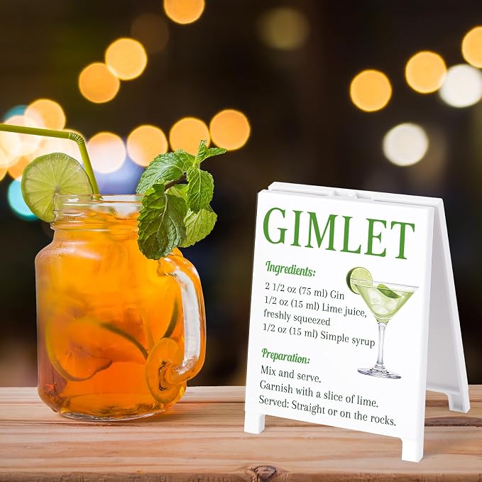 Gimlet Recipe Rustic Bar Decor for Home Cafe Farmhouse Cocktail Sign for Kitchen Bar Cart Accessories Mixology Christmas Gift for Bartender Men Women New Couple - 5.59 x 4.33 inch Acrylic Sign - Image 7