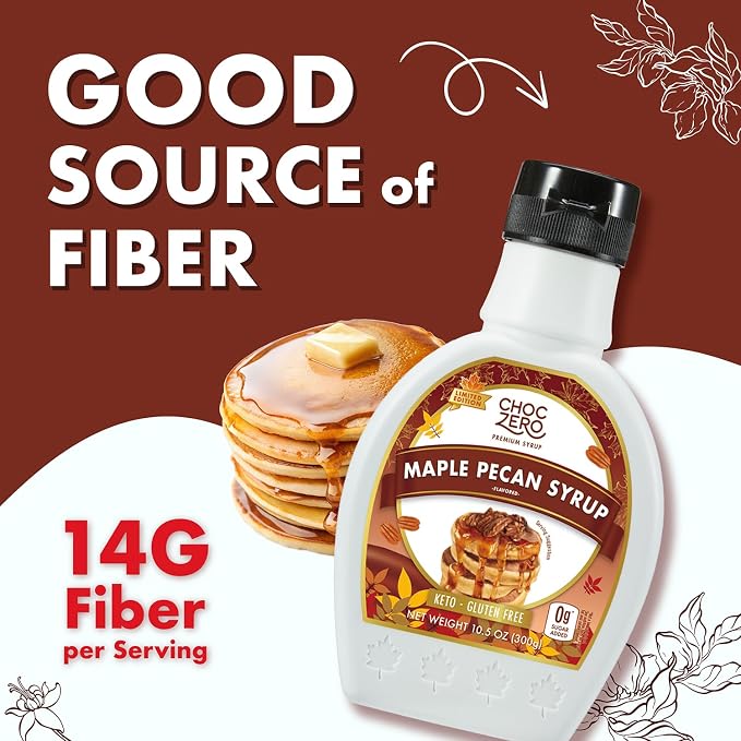 ChocZero Maple Pecan Syrup, Sugar Free, Low Carb, Sugar Alcohol Free, Gluten Free, No Preservatives, Non-GMO Dessert and Breakfast Topping Syrup, 10.5oz (Pack of 1) - Image 4