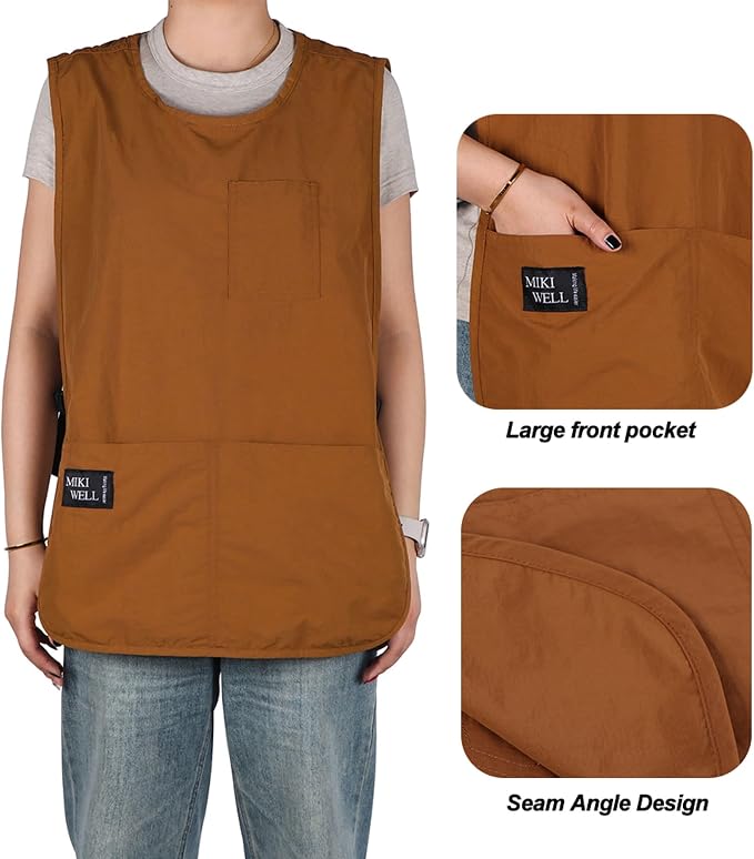 Waterproof Unisex Cobbler Apron with 4 Pockets Vest Style Ultralight Chef Waiter Work Overalls - Image 2