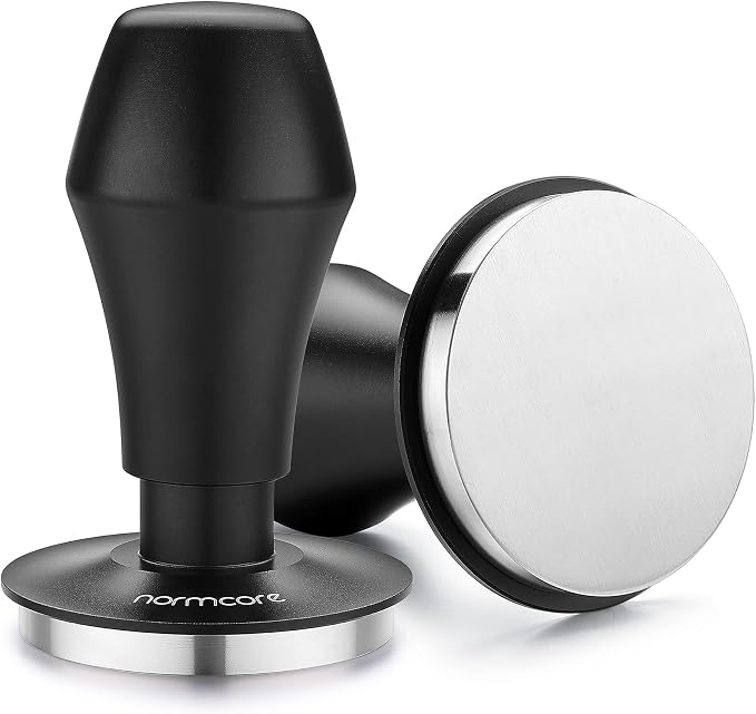 Normcore 58mm Coffee Tamper - V4 Spring-loaded Tamper with Stainless Steel Flat Base - 15lb / 25lb / 30lbs Replacement Springs - Anodized Aluminum Handle and Stand - Fits 58mm Standard Baskets by NORMCORECOFFEETOOLS