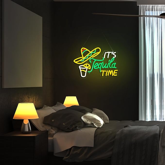 Tequila Neon Sign Mexican Tequila LED Neon Light USB Powered Dimmable Man Cave Cafe Bistro Club Party Beer Bar Restaurant Decor(16.3x11.2 Inch) - Image 2