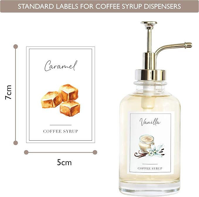 KYONANO 84 Coffee Syrup Labels for Coffee Bar Accessories, Elegant Pattern Décor for Coffee Station, Waterproof Coffee Labels for Coffee Syrup Dispenser & Bottle Organization - Image 5