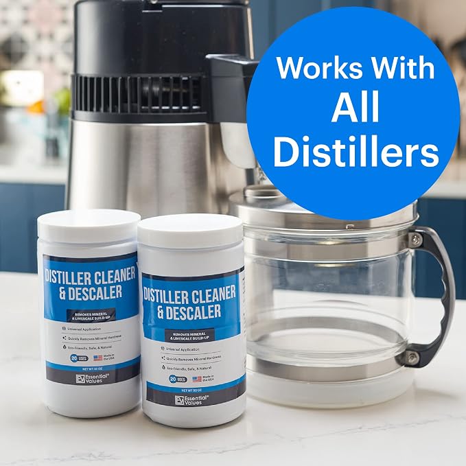 Essential Values Universal Descaler - Espresso Descaling Solution - Coffee Machine Cleaner - Critic Acid Tea Kettle Urn Water Distiller Cleaner - Manufactured in USA - 2 Pack - Image 8