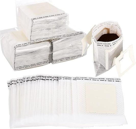 Frcctre 200 Pcs Coffee Filter Paper Bag, Portable Disposable Hanging Ear Drip Coffee Bags Single Serve Drip Filter Bags for Home Office Travel Camping