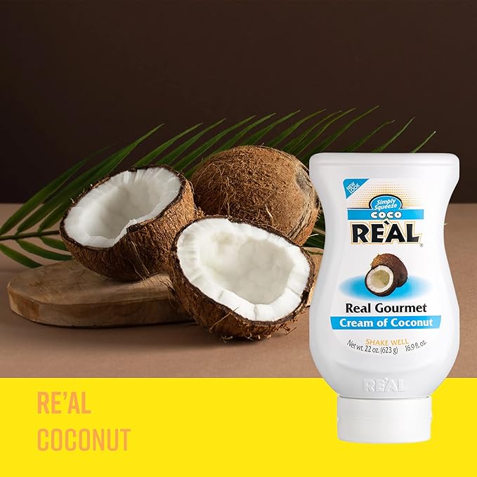 Coco Reàl, Cream of Coconut, 16.9 FL OZ Squeezable Bottle, Individually Boxed (Pack of 2)
