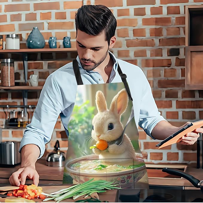 Funny Cat Apron with 2 Pockets Waterproof for Men Women Kitchen Garden Decor - Image 5