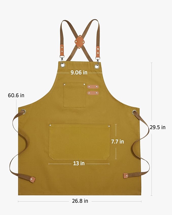 Syntus Chef Apron for Men Women Kitchen Cooking Apron with Pockets, Adjustable Bib Aprons Stain Resistant