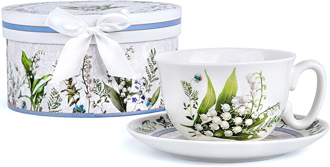 STP GOODS Bone China Tea/Coffee Cup and Saucer in Gift Box Tea Cup and Saucer Set of One