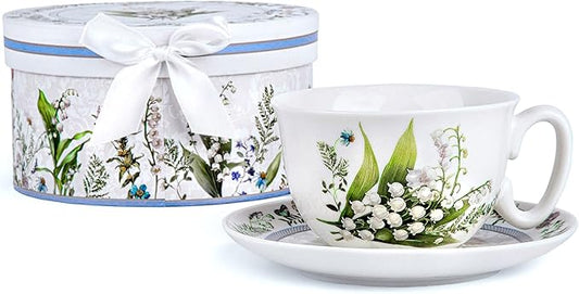 STP GOODS Bone China Tea/Coffee Cup and Saucer in Gift Box Tea Cup and Saucer Set of One
