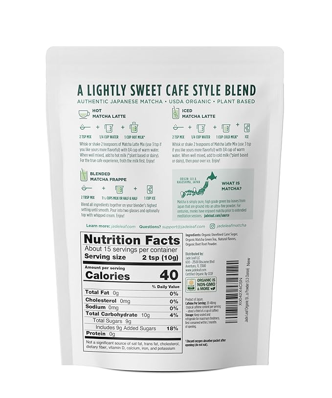 Jade Leaf Matcha Organic Strawberry Matcha Latte Mix - Lightly Sweet Japanese Matcha Green Tea Powder with Organic Cane Sugar for Café Style Blend, 5.3 Ounce / 150g (Pack of 1)