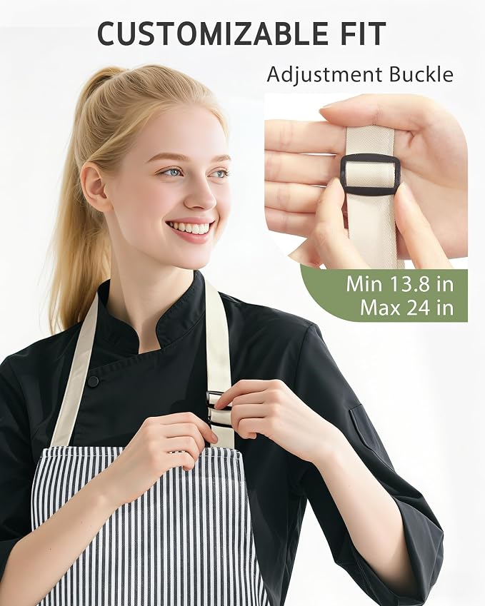 Syntus Apron for Men Women, Adjustable Cooking Kitchen Apron with 2 Pockets | Machine Washable, Firm Stitching, Stain Resistance, Long Tie Straps, 2 Pockets, Versatility, Unisex Use, Gift, BBQ - Image 4