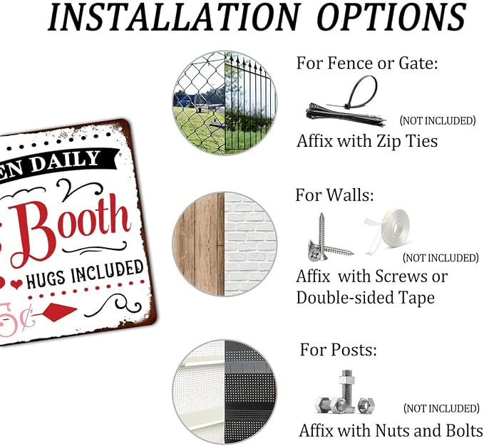 Kissing Booth Funny Metal Tin Sign Valentine's Day Sign for Home Kitchen Bathroom Farmhouse Garden Coffee Bar Wall Decor Decoration Art Sign Vintage Poster 8x12 Inch - Image 3