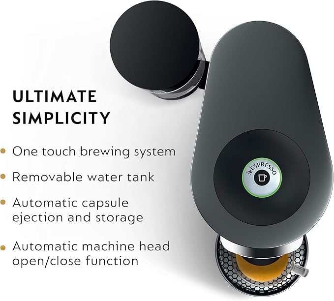 Nespresso Vertuo Plus Deluxe Coffee and Espresso Maker by De'Longhi, Titan with Aeroccino Milk Frother, 110 Volts