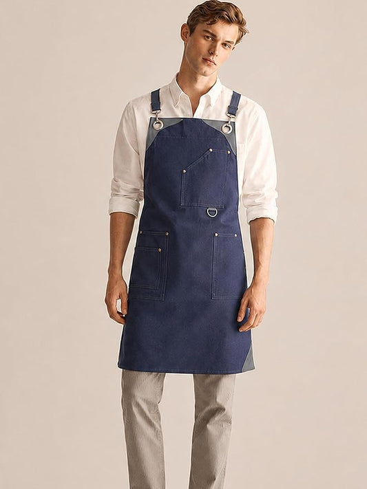 Professional Work Apron for Men & Women – 100% Cotton with waterproof Membrane, Cross Back Straps by Unknown