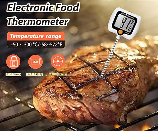 10 Inch Long Digital Candy Thermometer with Pot Clip,Deep Fry Thermometer,Rotating Display, Best Instant Read Food Meat Thermometer for Candy Making or Deep Frying
