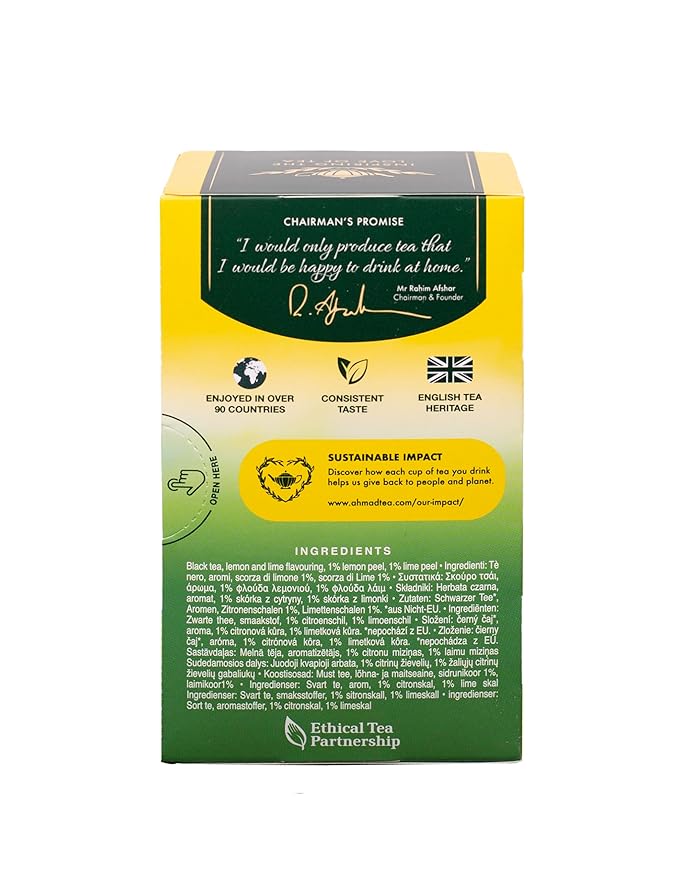 Ahmad Teas - Lemon & Lime Black Tea 1.4oz - 20 Tea Bags