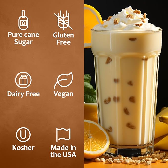 Syruvia Banana Coffee Syrup, Flavored Syrup for Drinks, Lattes, and Desserts – 25.4 fl oz,
