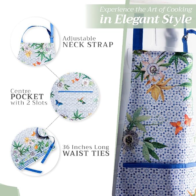 Maison d' Hermine 100% Cotton Apron for women with Pocket Kitchen Chef Apron for Men Cooking Mothers Day Gifts - Image 6
