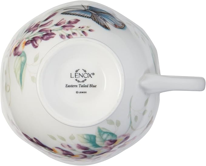 Lenox Porcelain Meadow Cup and Saucer, 1.3 LB, Blue Butterfly (Pack of 12)
