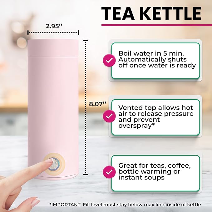 Tea Gift Basket for Women with Portable Kettle and Grippie Socks | Birthday Gift Set for Her, Mom,Wife, Co-Worker, Teacher Appreciation, Get Well