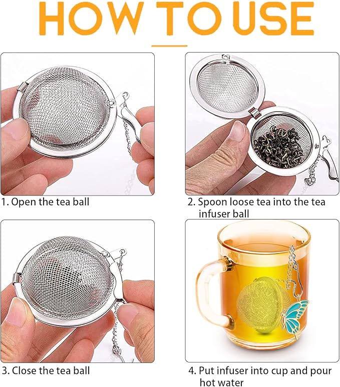 2pcs Tea Steeper for Loose Tea,Tea Infuser Tea Balls for Loose Tea with Charm Handmade Cute Butterfly BFF Pendant Loose Leaf Tea Steeper Tea Strainer for Girls Women Best Friend Gift