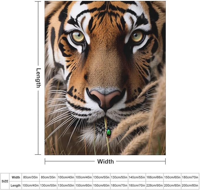 Beautiful Tiger Eye Grass Nose Super Soft Throw Blanket, Mystical Insect Brown Flannel Fleece Decorative Throw for Sofa Couch Bedroom Decor Outdoor Use 50"x60"