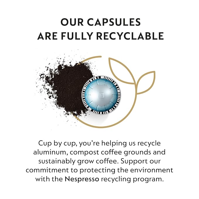 Nespresso Capsules Vertuo, Ice Leggero, 50-Count Double Espresso Coffee Pods, Brews 2.7 oz.