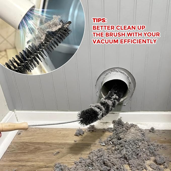 Holikme Dryer Vent Cleaner Kit, 3 Pieces Dryer Lint Brush- Household Supplies 304 Stainless Steel Cleaning Brush Home Essentials Crevice Brush for Lint Trap - Image 3