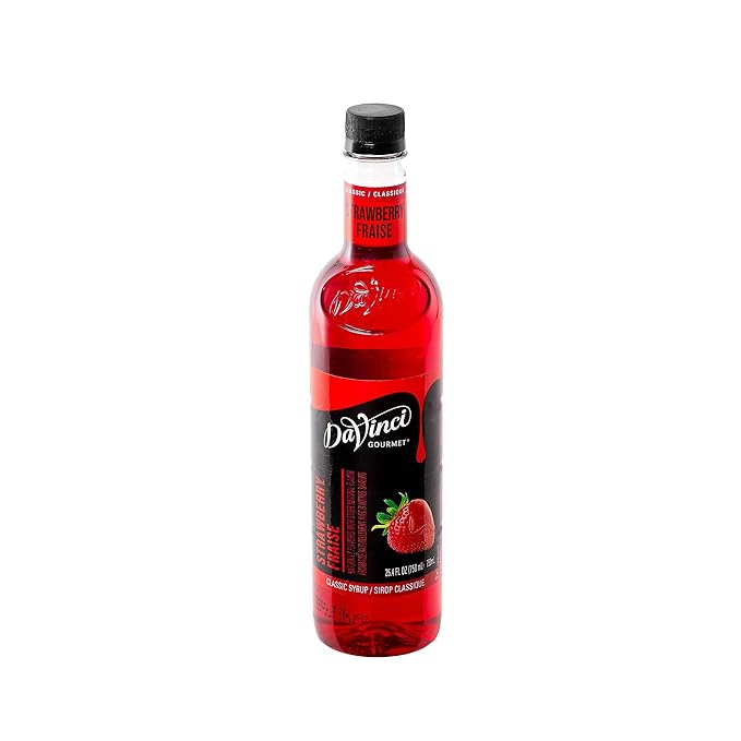 DaVinci Gourmet Classic Strawberry Syrup, Keto-friendly, 25.4 Fluid Ounces (Pack of 4)