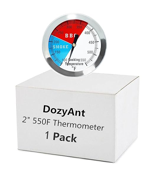 2 inch BBQ Thermometer Gauge Charcoal Pit Smoker Temp Gauge, Heat Indicator Temp Thermometer for Wood Charcoal Grill Pit