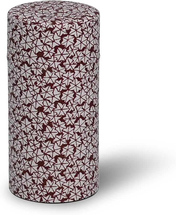 Kyoto Floral Tin Tea Canister - 7 oz Traditional Japanese Yuzen Paper Design, Airtight Storage for Fresh Tea Leaves, Ideal for Tea Ceremony Accessories Collection (Purple)