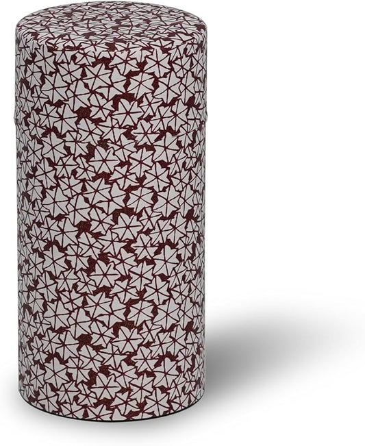 Kyoto Floral Tin Tea Canister - 7 oz Traditional Japanese Yuzen Paper Design, Airtight Storage for Fresh Tea Leaves, Ideal for Tea Ceremony Accessories Collection (Purple)