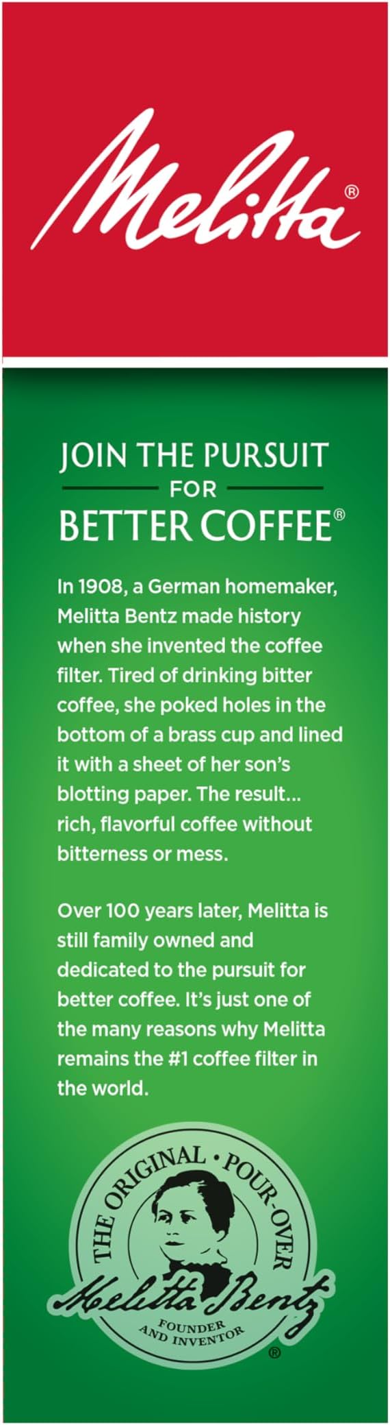 Melitta #4 Cone Coffee Filters, Natural Brown, 100 Count Filters - Fits all 8-12 Cup Cone Coffee Makers and Pour-Overs, Compostable, Tear-Resistant