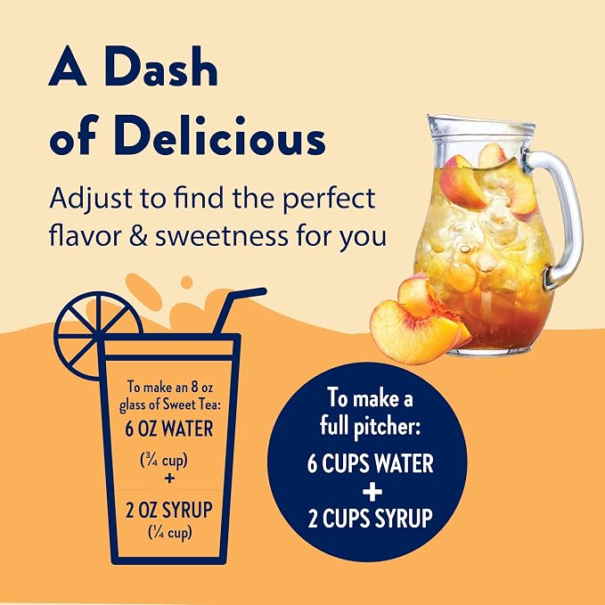 Jordan's Skinny Mixes Sugar Free Syrup, Peach Tea Flavor, Fruit Flavored Water Enhancer, Drink Mix for Iced Tea, Lemonade, Drinks, Low Calorie Water Flavoring, Dairy & Gluten Free, Kosher, 25.4 Fl Oz - Image 7