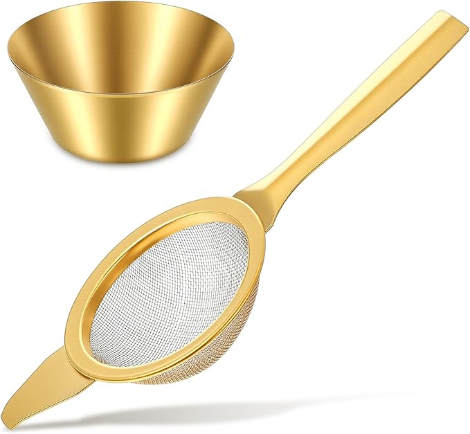 2Pcs Matcha Sifter 2.2 Inch Matcha Strainer With Base - 30 Fine Mesh T304 Stainless Steel Fine Mesh Strainers for Loose Tea, Coffee, Cocktail