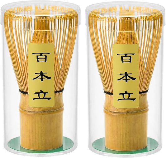 Clay&Fire Matcha Whisk, 2 Pack Handcrafted Bamboo Whisk for Matcha Powder, Traditional Japanese Chasen for Matcha Stirrer, 100% Natural Matcha Wisk