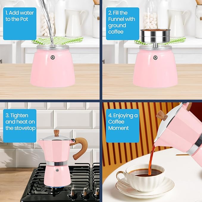 12 Cup Moka Pot Aluminum 600ml Italian Coffee Maker Stovetop Espresso CoffeeMakers Mocha Pot Percolator for Electric Ceramic Stove Classic Greca Cafe Makers Portable for Easy Brewing