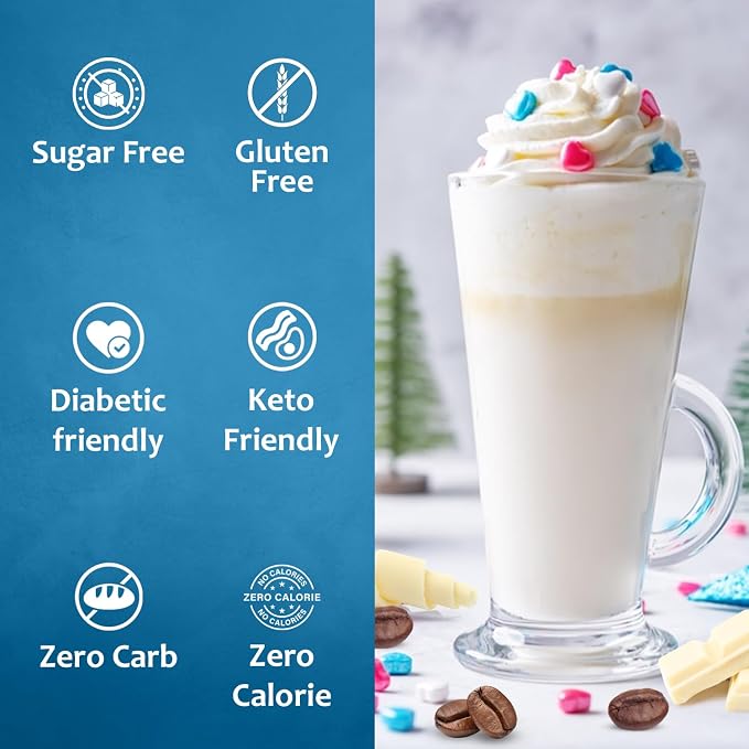 Syruvia Sugar Free Coffee Syrup, White Chocolate Mocha Flavored Syrup for Drinks, Lattes, and Desserts – 25.4 fl oz, With Pump - Image 4
