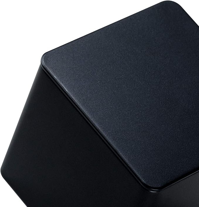 Square Tin Can Empty Cube Steel Box Storage Container kit 65mm Series for Treats, Gifts, Favors, Loose Tea, Coffee and Crafts, Black, 3L